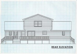 Log Home Rear Elevation - Bannerelk