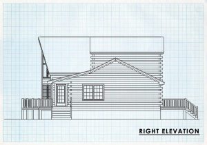 Log Home Right Elevation - Bannerelk