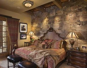 Log Home Bedroom Interior design - Banning