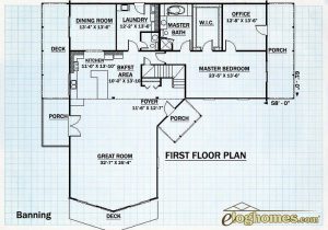 Log Home First Floor Plan - Banning