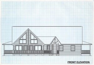 Log Home Front Elevation - Banning