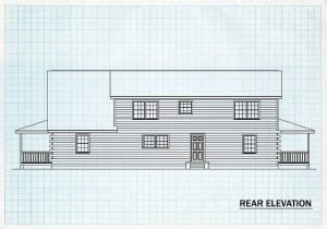 Log Home Rear Elevation - Banning