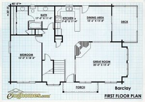 Log Homes First Floor Plan - Barclay
