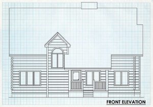 Log Homes Front Elevation - Barclay