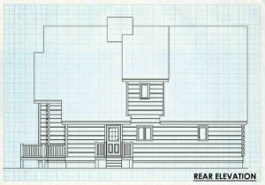 Log Homes Rear Elevation - Barclay