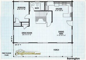 Log Homes First Floor Plan - Barrington