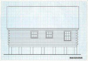 Log Homes Rear Elevation - Barrington