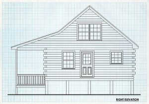 Log Homes Right Elevation - Barrington