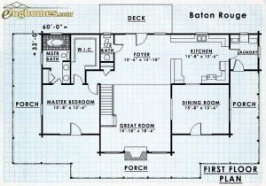Log Homes First Floor Plan - Batonrouge