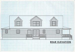 Log Homes Rear Elevation - Batonrouge