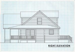 Log Homes Right Elevation - Batonrouge