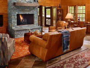 Living Room with Fireplace - Bearriver