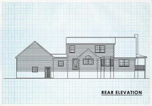 Log Homes Rear Elevation - Bearriver