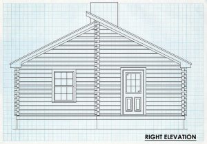 Log Homes Right Elevation - Beaverwash