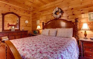 Log Home Bedroom Interior - Bellehaven