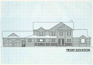 Log Homes Front Elevation - Bellehaven