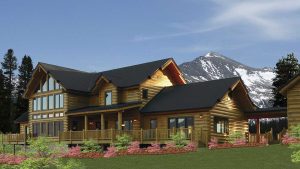 Luxury Log Home Exterior - Bellehaven