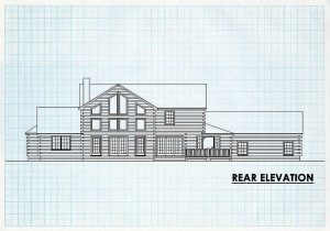 Log Homes Rear Elevation - Bellehaven