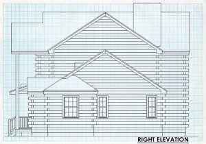 Log Homes Right Elevation - Bellehaven