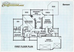 Log Homes First Floor Plan - Benson