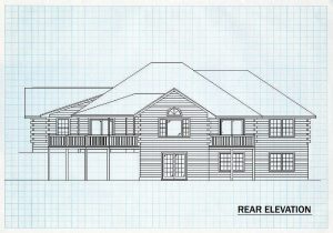 Log Homes Rear Elevation - Benson