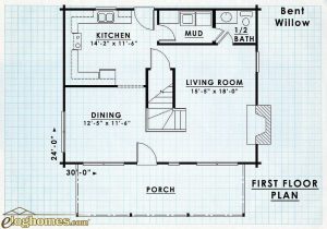 Log Homes First Floor Plan - Bentwillow