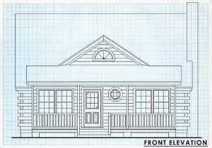 Log Homes Front Elevation - Bentwillow