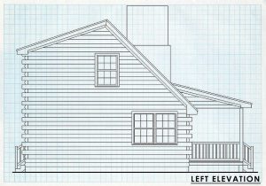 Log Homes Left Elevation - Bentwillow