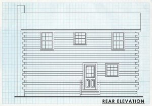 Log Homes Rear Elevation - Bentwillow
