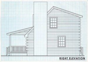 Log Homes Right Elevation - Bentwillow