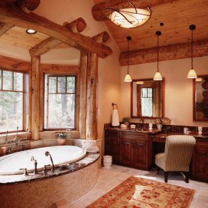Log Homes Bathroom Design - Bigsky