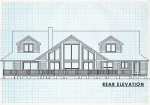 Log Homes Rear Elevation - Bigsky