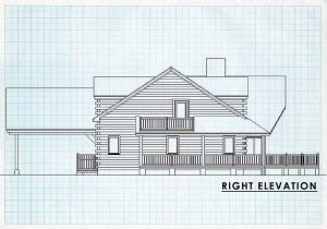 Log Homes Right Elevation - Bigsky