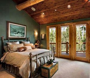 Log Home Bedroom Interior Design -  Bitterroot