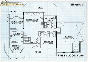 Log Homes First Floor Plan - Bitterroot