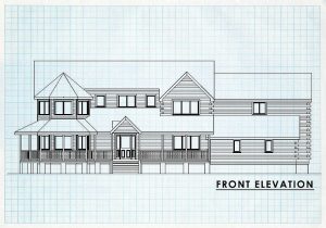 Log Homes Front Elevation - Bitterroot