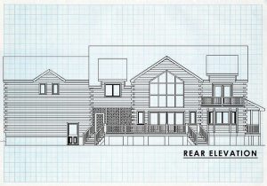 Log Homes Rear Elevation - Bitterroot