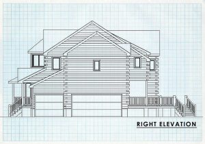 Log Homes Right Elevation - Bitterroot