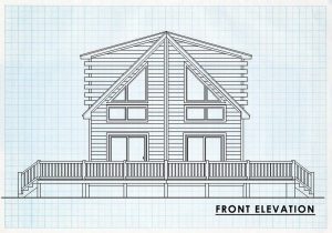 Log Homes Front Elevation - Blackhawk