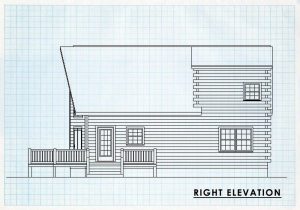 Log Homes Right Elevation - Blackhawk