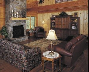 Living Room with Fireplace - Blueridge