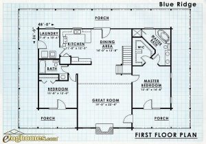 Log Homes First Floor Plan - Blueridge