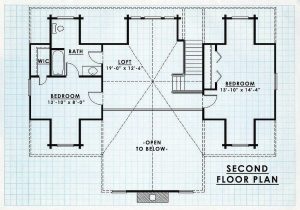 Log Homes Second Floor Plan - Blueridge