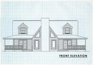 Log Homes Front Elevation - Blueridge