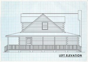 Log Homes Left Elevation - Blueridge