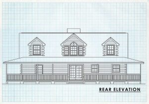 Log Homes Rear Elevation - Blueridge