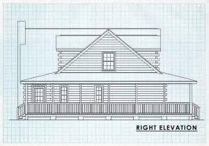 Log Homes Right Elevation - Blueridge