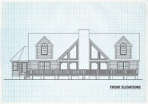 Log Homes Front Elevation - Brentwood