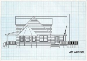 Log Homes Left Elevation - Brentwood