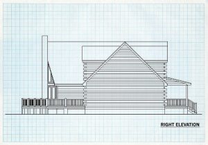 Log Homes Right Elevation - Brentwood